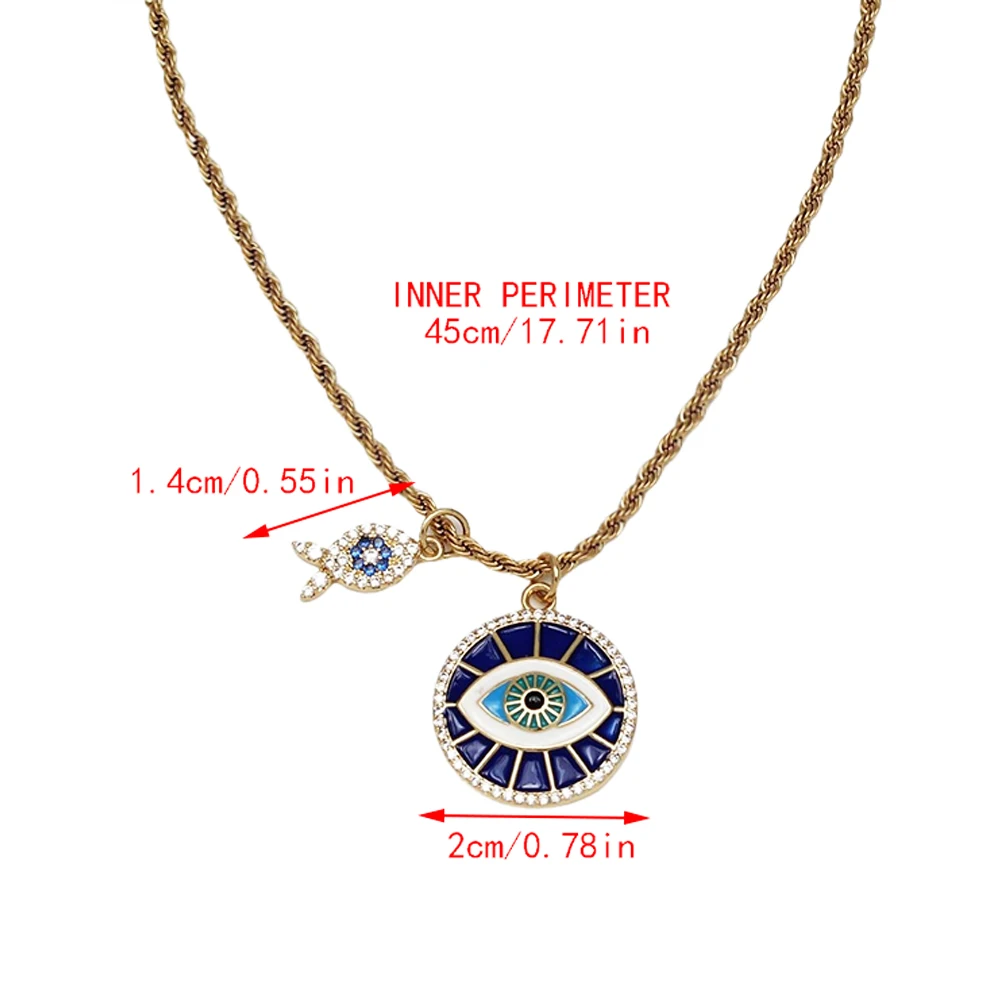 EVIL EYE металлическая веревочная цепочка ожерелье сердце перец луна турецкое с