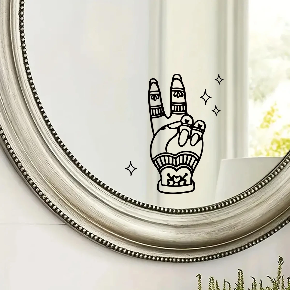 Наклейки На Стены Зеркальные Biye Star Gesture Дизайн Декор Для Ванной Комнаты