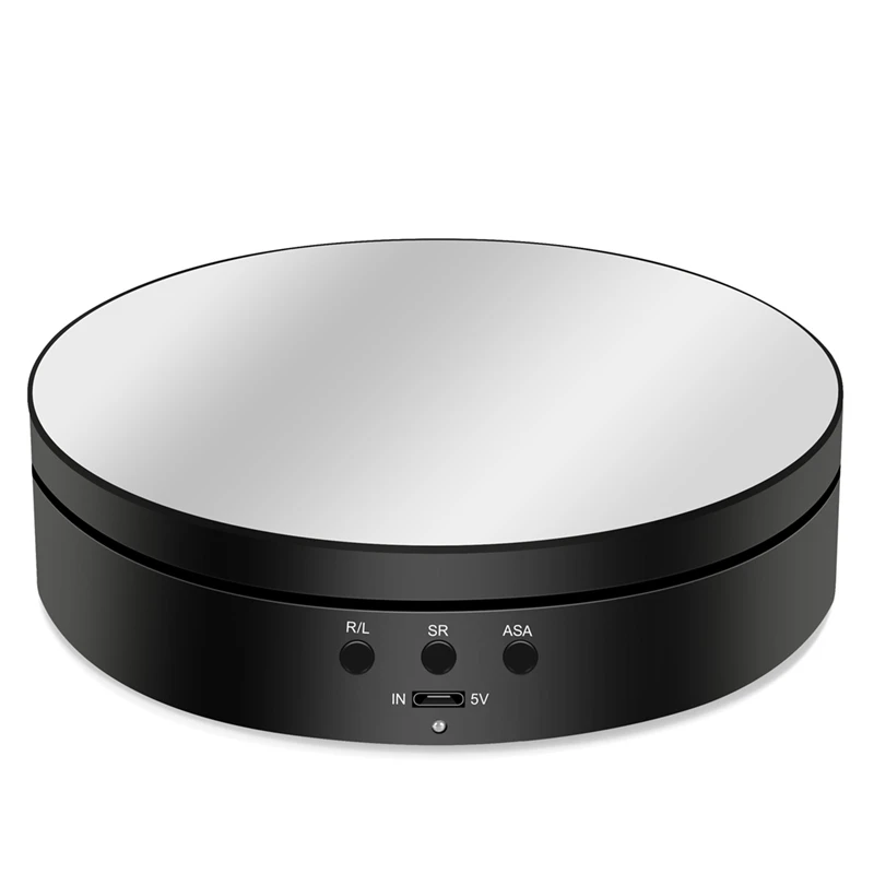 

3 Speeds Electric Rotating Display Stand Mirror 360 Degree Turntable Jewelry Holder Battery Display Photography Video