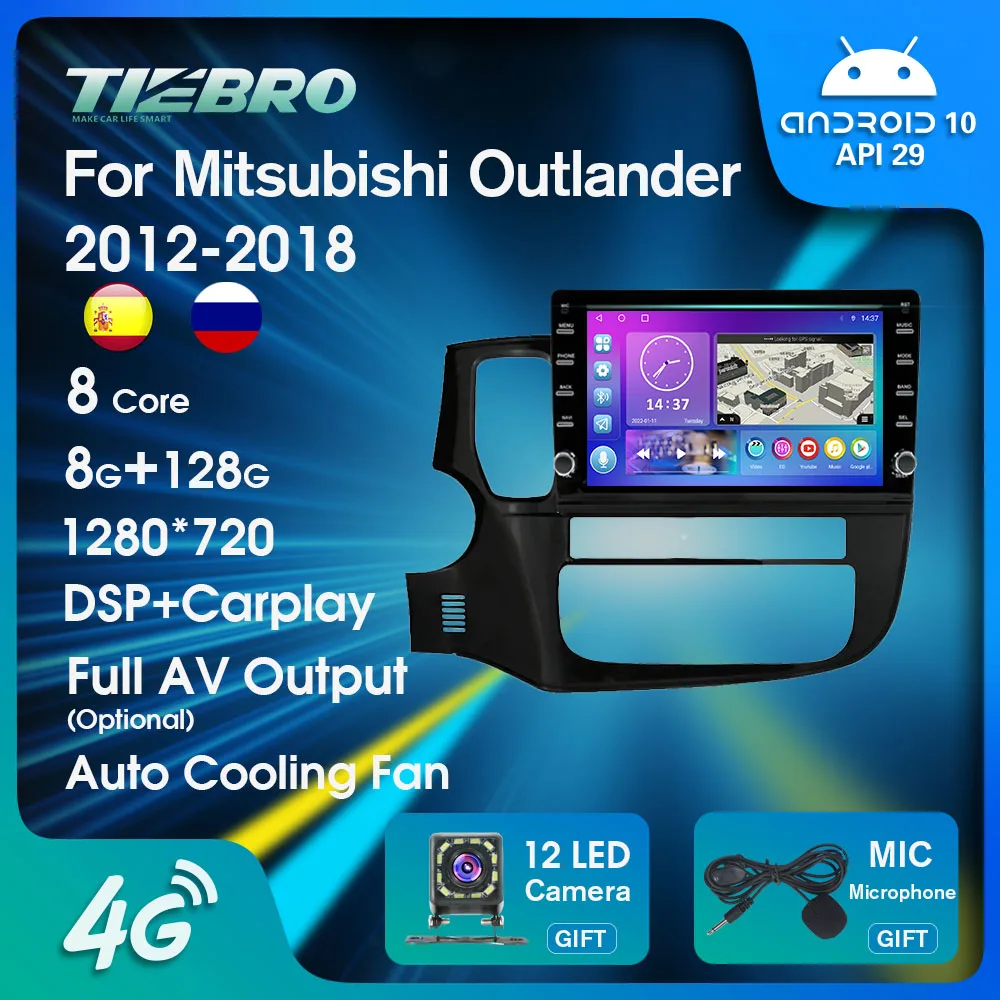 

NAVICAR 2 Din Android10.0 Car Radio For Mitsubishi Outlander 3 GF0W GG0W 2012-2018 Carplay Touch Screen Stereo Receiver GPS IGO