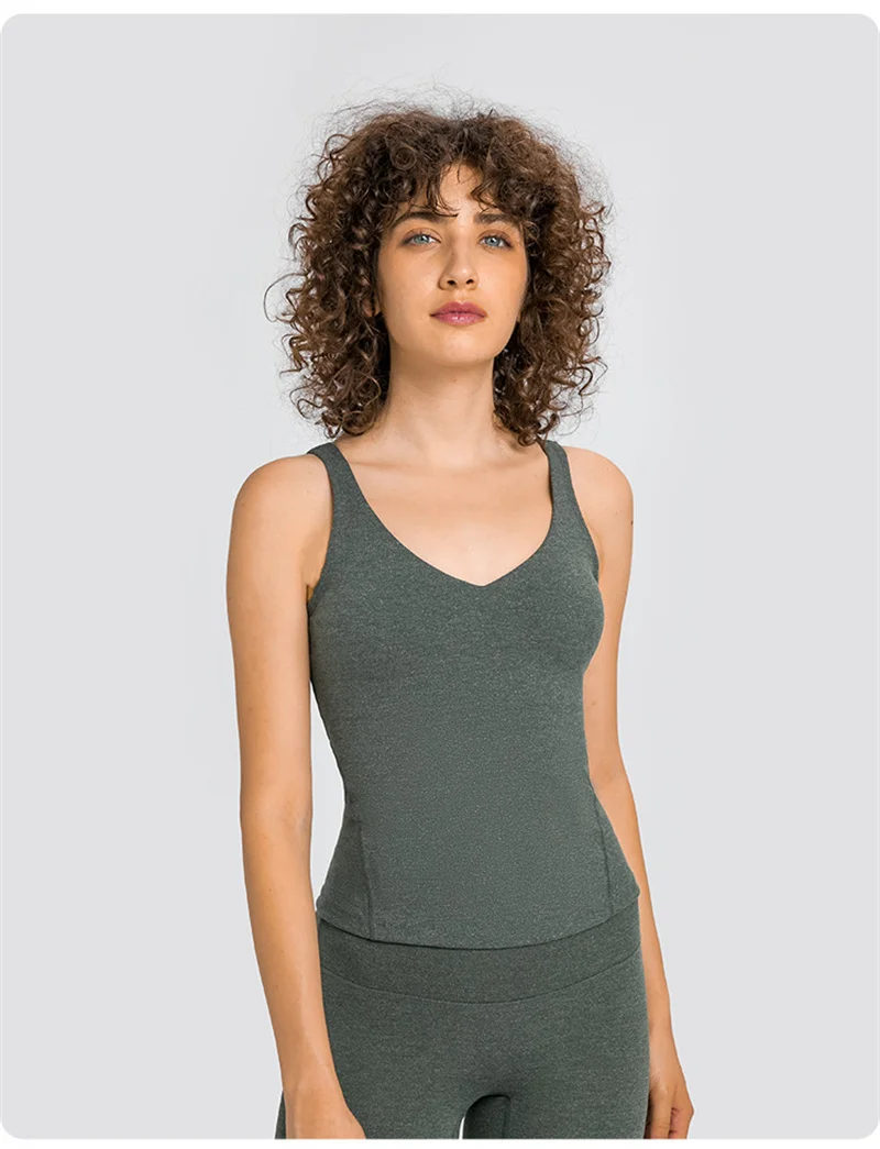 

V Neck Sport Fitness Vest Gym Women Waist-Length Tank Top Sexy Sports Sleeveless Shirt Loose Athletic Tops