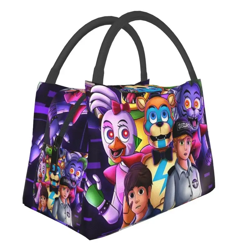 

Fnaf Security Breach Insulated Lunch Bags for Outdoor Picnic Animation Game Waterproof Cooler Thermal Bento Box Women