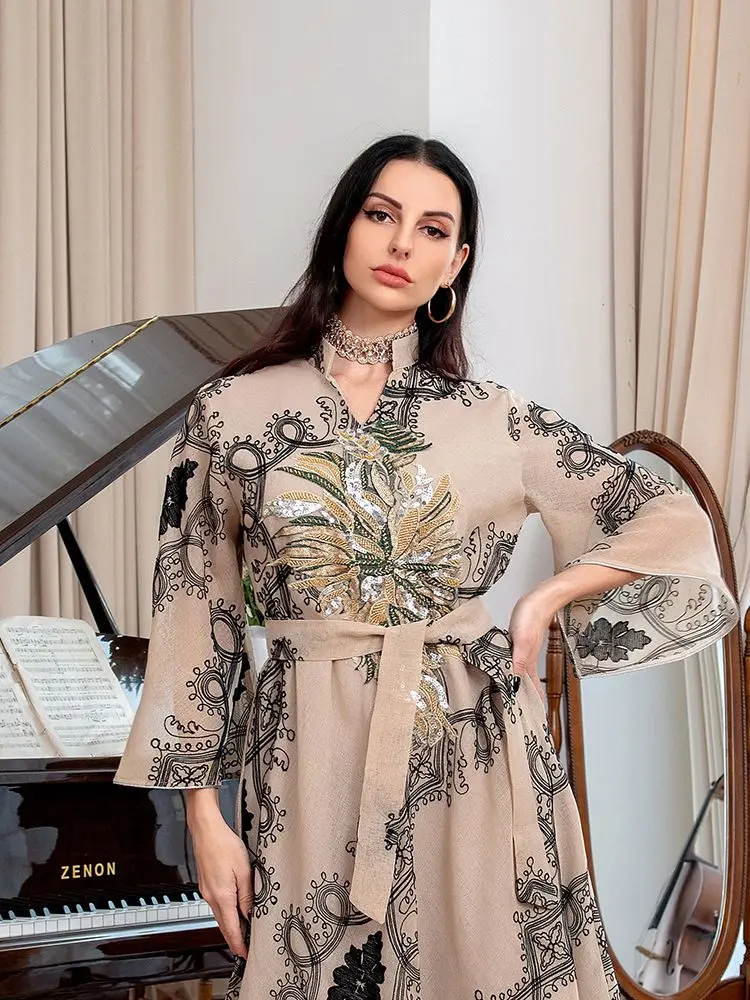 Eid Mubarak Ramadan Kaftan African Dresses For Women Plus Size Abaya Dubai Turkey Islam Muslim Dress Caftan Robe Longue Femme