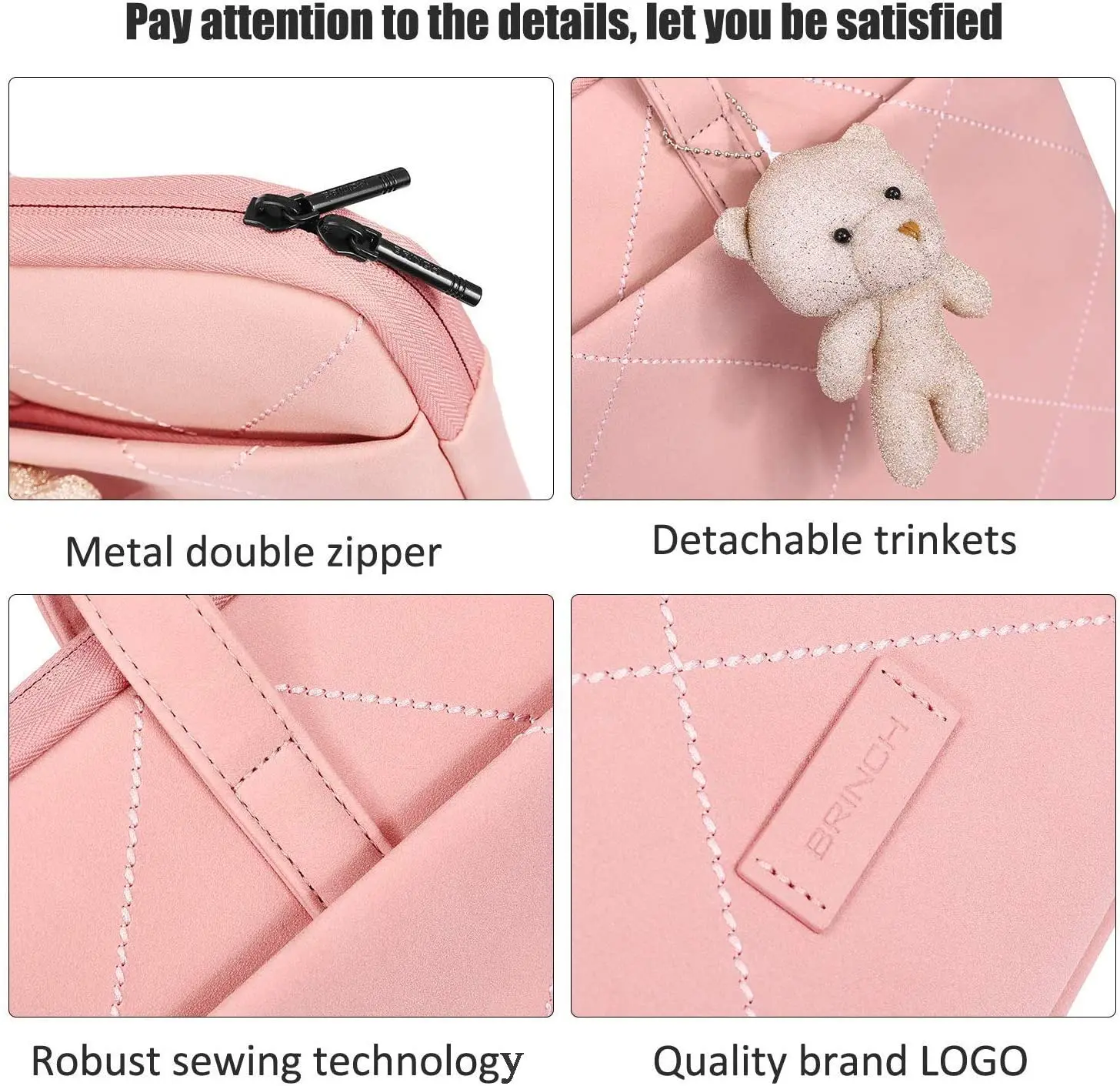 BRINCH 15.6 Inch Laptop Sleeve Case Briefcase Carrying Case Handbag Water Repellent Polyester Protective Case Cover