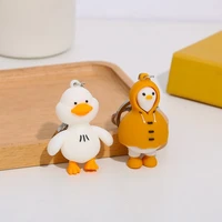 new cartoon duck keychain cute raincoat duck keychain creative couple bag pendant small gift wholesale