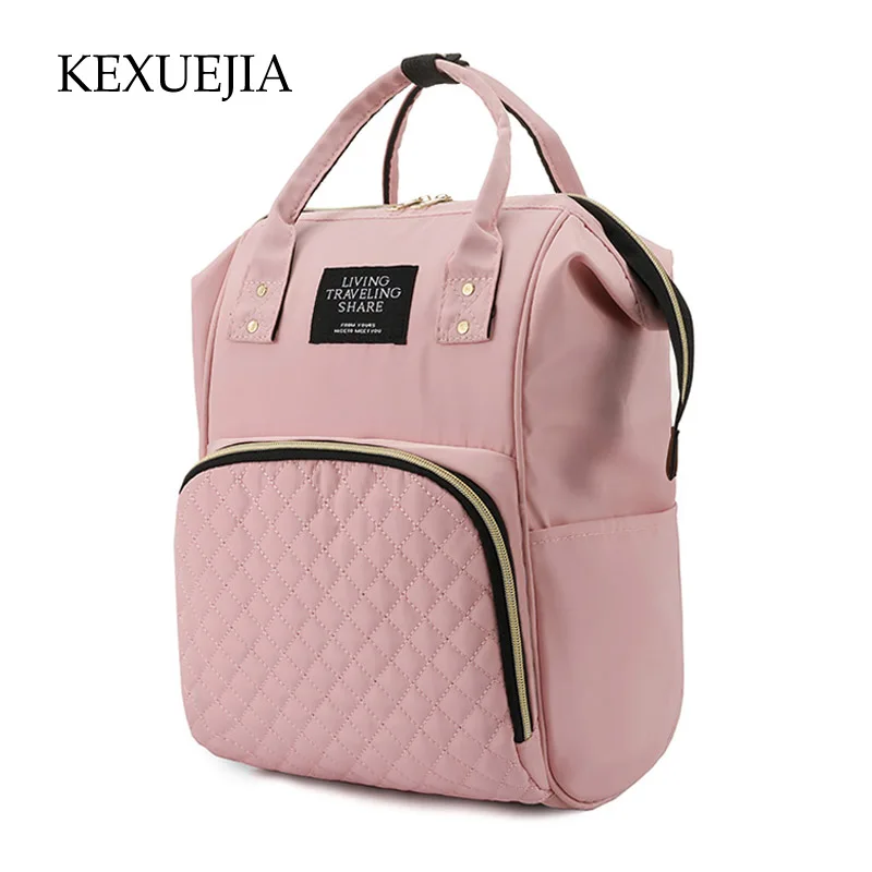 

KEXUEJIA Classic Solid Color Mommy Bag Casual New Diaper Bag Multifunction High Quality Handbag Casual Female Backpack Baby Bag