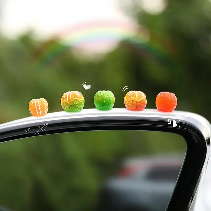 

Car Fruit Miniatures Auto Interior Decor Pendants Car Fruits Party Decorations For Car InteriorMini Resin Orange Fruit Model