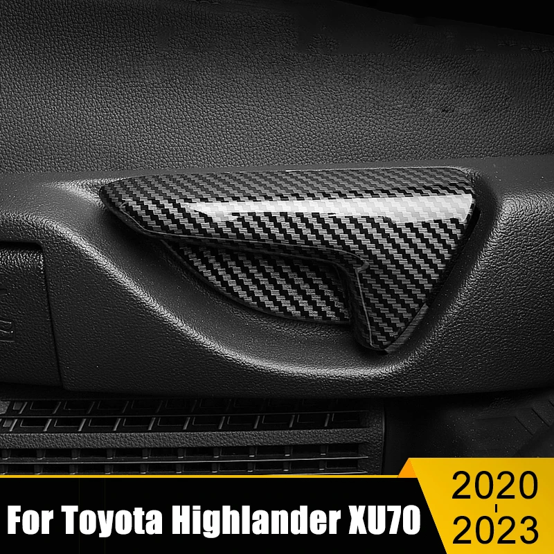 

For Toyota Highlander XU70 2020 2021 2022 2023 Kluger Hybrid ABS Car Back Row Seat Lay Down Handle Cover Case Trims Stickers