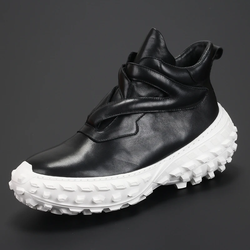 

Кроссовки мужские на толстой подошве, воздухопроницаемая обувь для отдыха, универсальная модная Однослойная бычья кожа, в британском стиле, Корейская версия