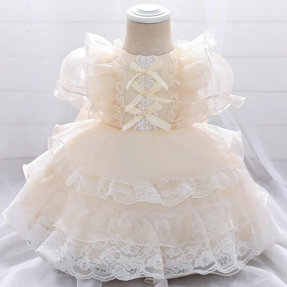 

Girls Flowers Princess Lolita Dress Lace Layers Tutu Prom Gown For Kids Children Wedding Evening Formal Party Pageant Vestidos