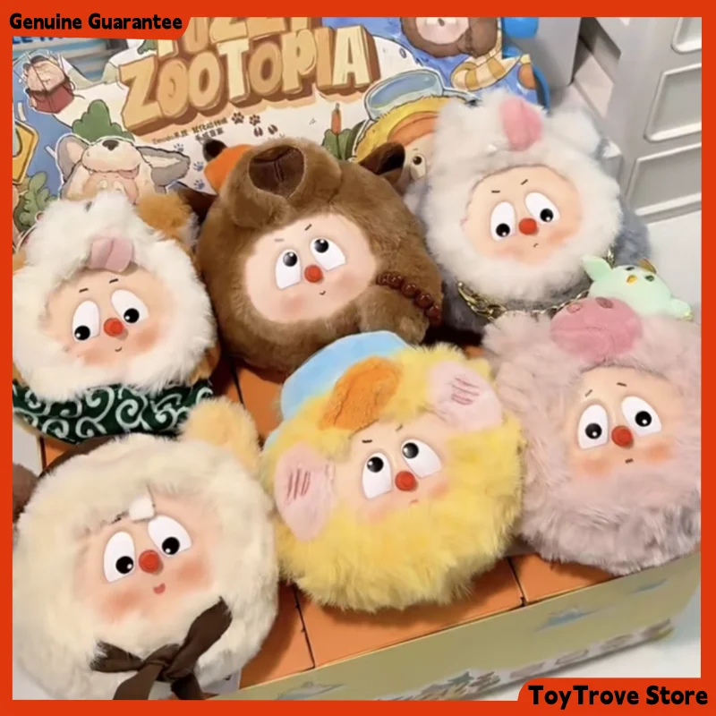 Фото Kawaii Heyone Emodo Fuzzy Zootopia Series слепая коробка милое виниловое лицо плюшевая подвеска кукла коллекция загадочная коробка модные игрушки подарок №2