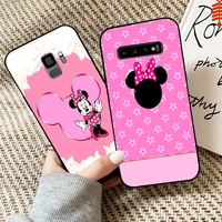 cute minnie mouse phone case for samsung galaxy s10 s9 s8 plus lite s10e for samsung s10 5g tpu black carcasa funda back