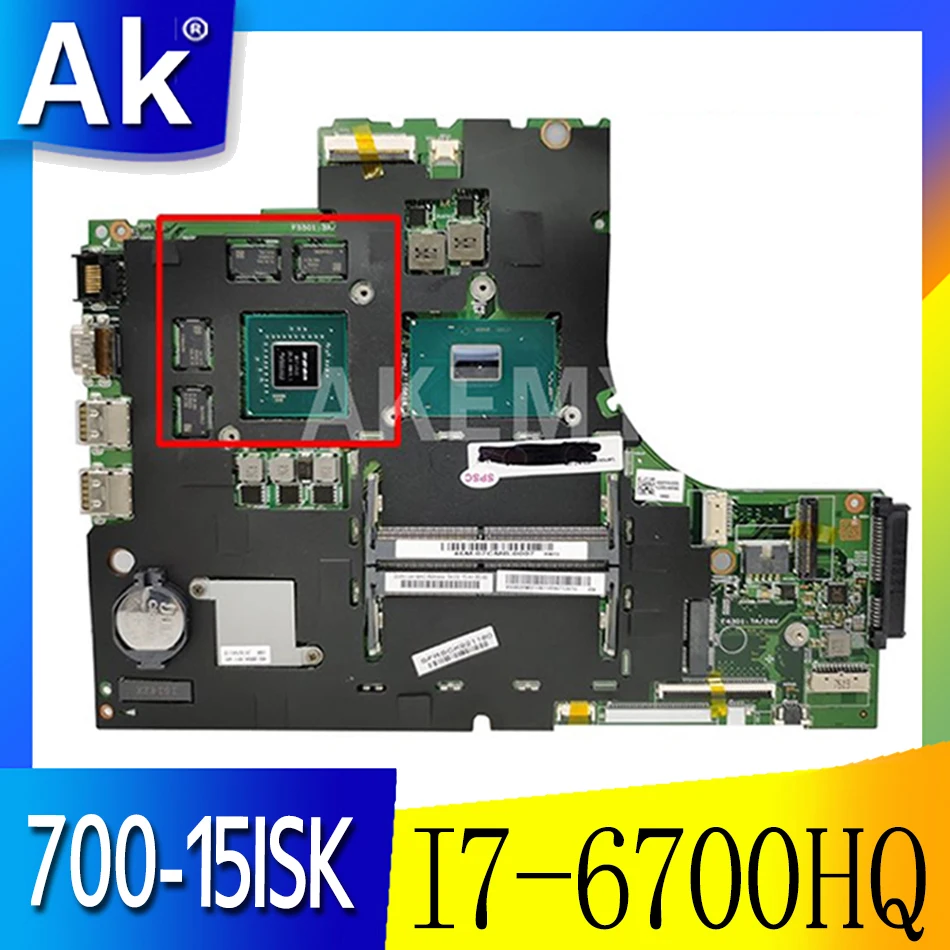

For Lenovo ideapad 700-15ISK Laptop Motherboard 15 inch SR2FQ I7-6700HQ GTX950M/4G 5B20K91444 448.06R01.0011