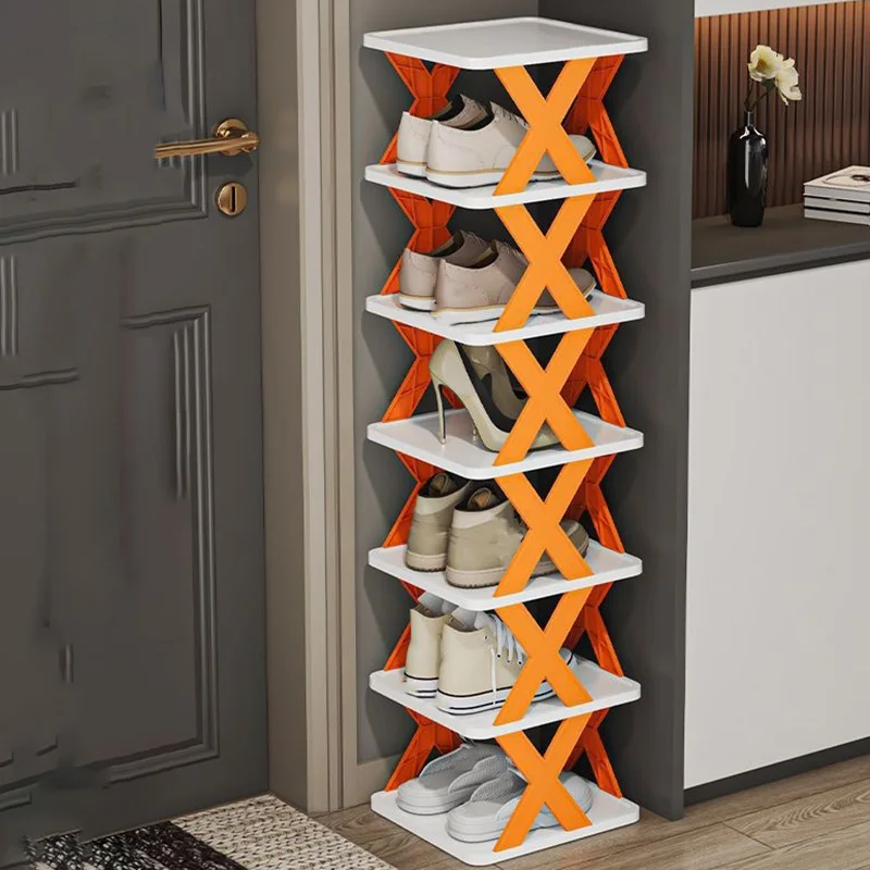 Stackable Shoe Rack Plastic Multi-layer Shoe Organizer Home Removable Space Saving  Shoes Shelf Door Entrance Shoes Cabinets