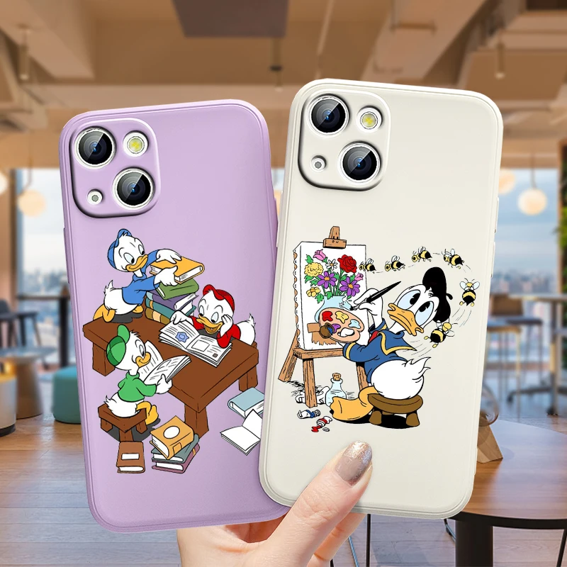 

Anime Daisy Donald Duck Phone Case For Apple iPhone 14 13 12 Mini 11 Pro XS MAX XR X 8 7 6S SE Plus Liquid Silicone Fundas Cover