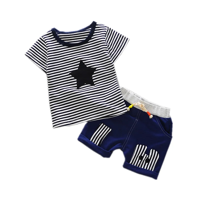 

New Summer Children Clothes Suit Baby Boys Girls Fashion Striped T-Shirt Shorts 2Pcs/set Toddler Casual Clothing Kids Tracksuits
