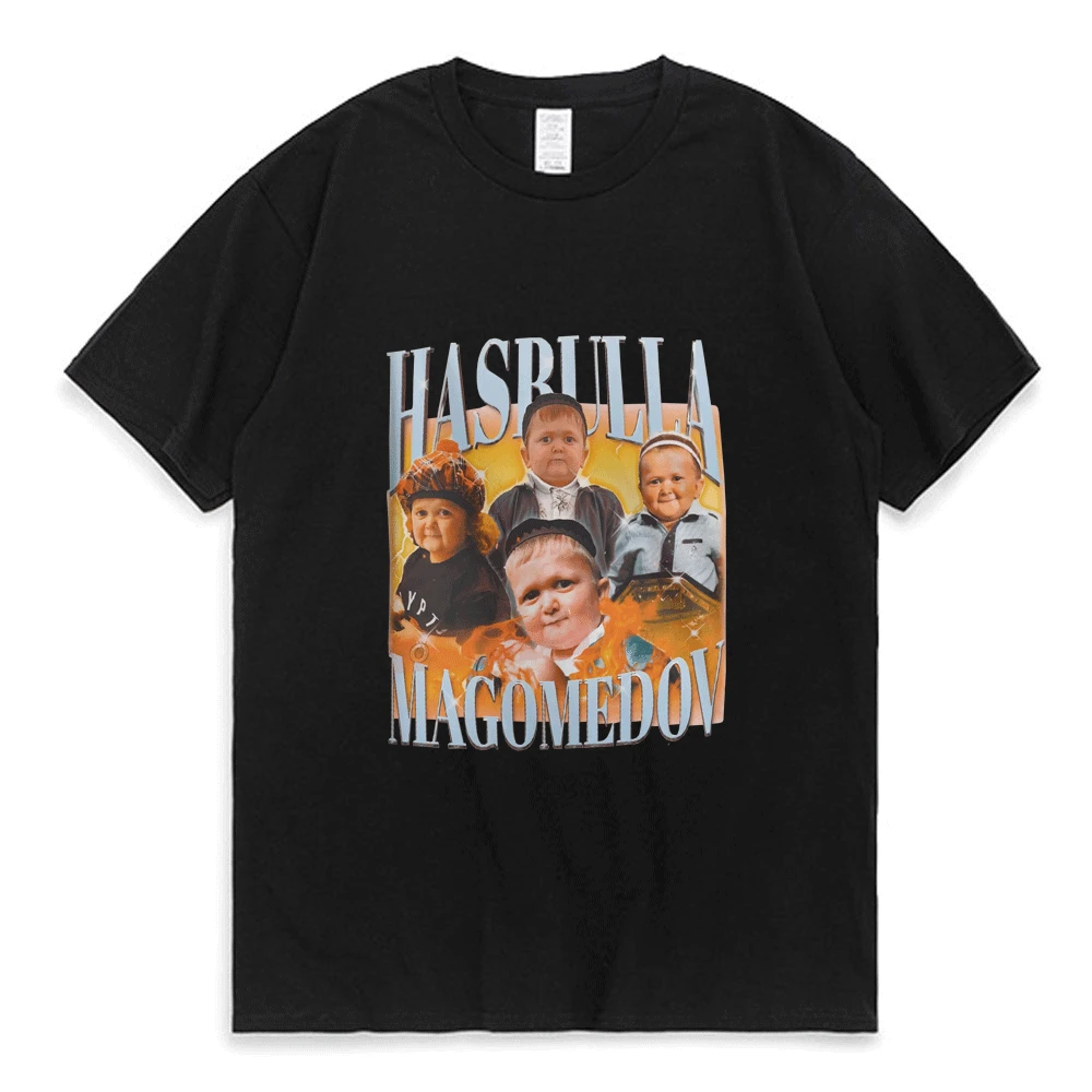 

Hasbulla Magomedov T Shirt Men and Women Russia Blogger Hasbulla Fighting Meme Short Sleeve Tees Summer 100% Cotton T-shirt Male