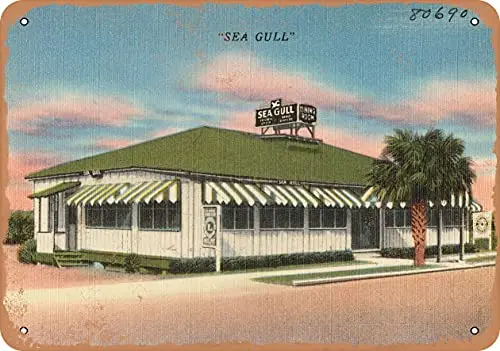 Настенный металлический знак - Открытка Флориды Морской чайник Джексонвилл