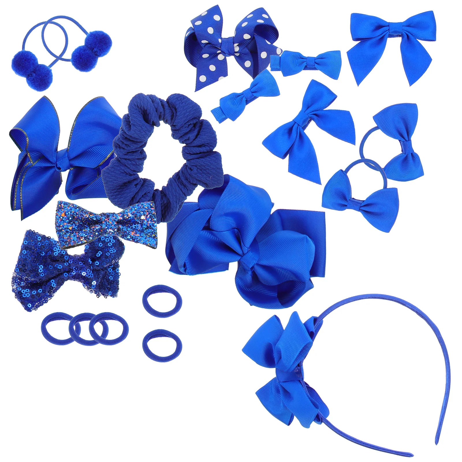 

20 Pcs Klein Blue Hairpin Bows Toddler Accessories Headgear Ties Girls Clips Abs Rope Ponytail Holders Child Stretchy Headband