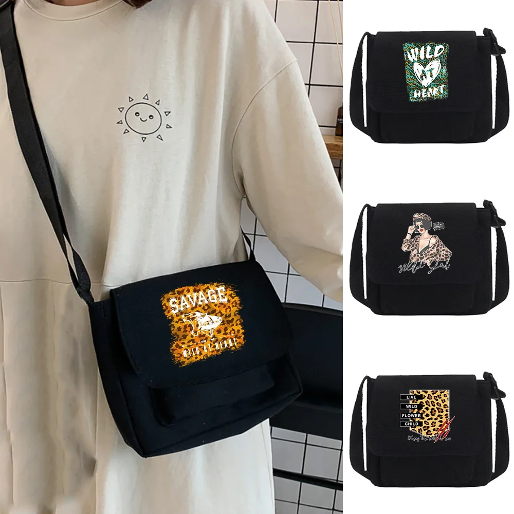 

2022 Canvas Shoulder Crossbody Bag Wild Print Organizer Outdoor Women Travel Handbag Youth Fashion Casual Version Messenger Bags
