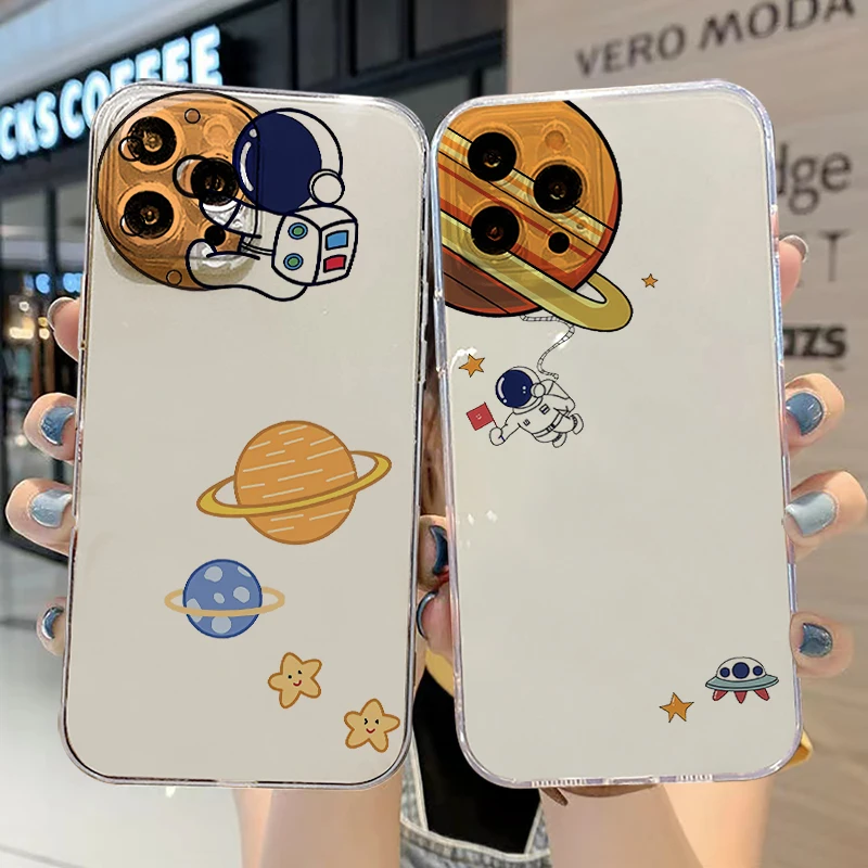 

For APPLE iPhone 11 12 13 Pro Mini Max SE 2020 Phone Cases For X XR XS Max 6 6S 7 8 Plus Astronaut TPU Protective Cover Funda