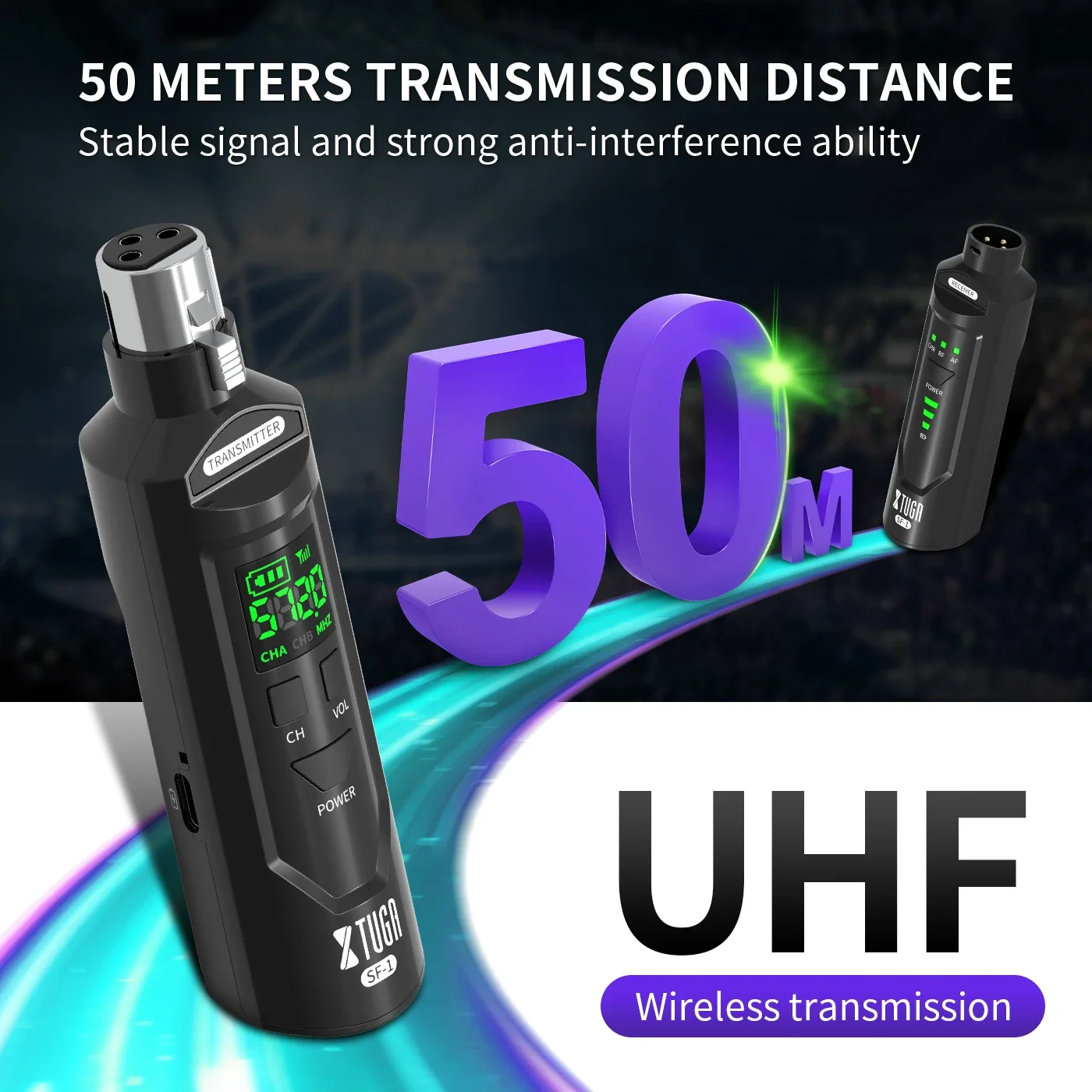 XTUGA Mini UHF профессиональный микрофон беспроводной преобразователь XLR