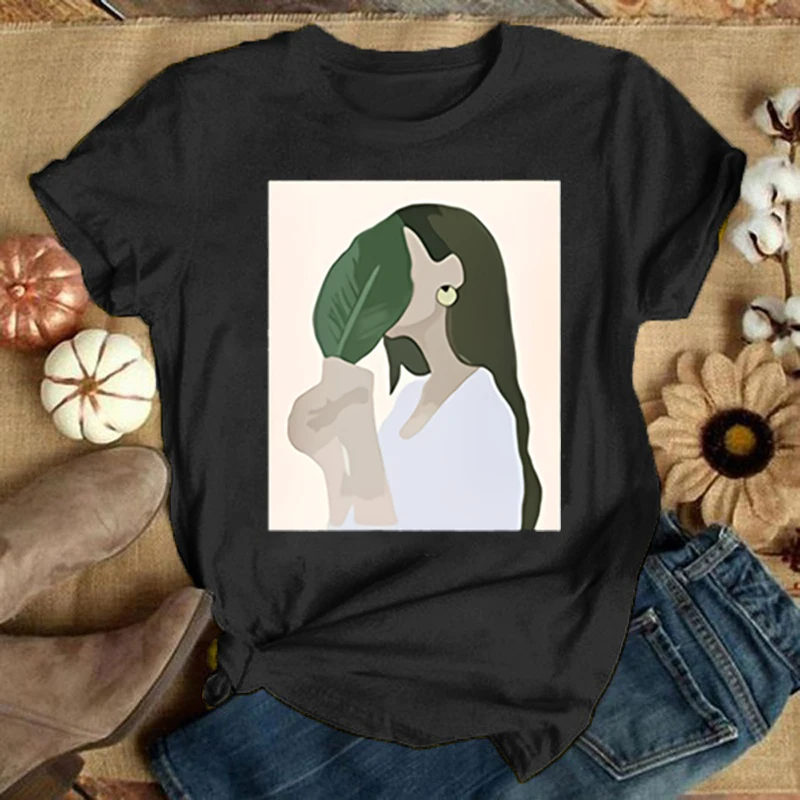 

Футболка Hirsionsan женская с принтом в стиле Харадзюку, элегантный Свободный Повседневный Топ с графическим принтом, лето 2022