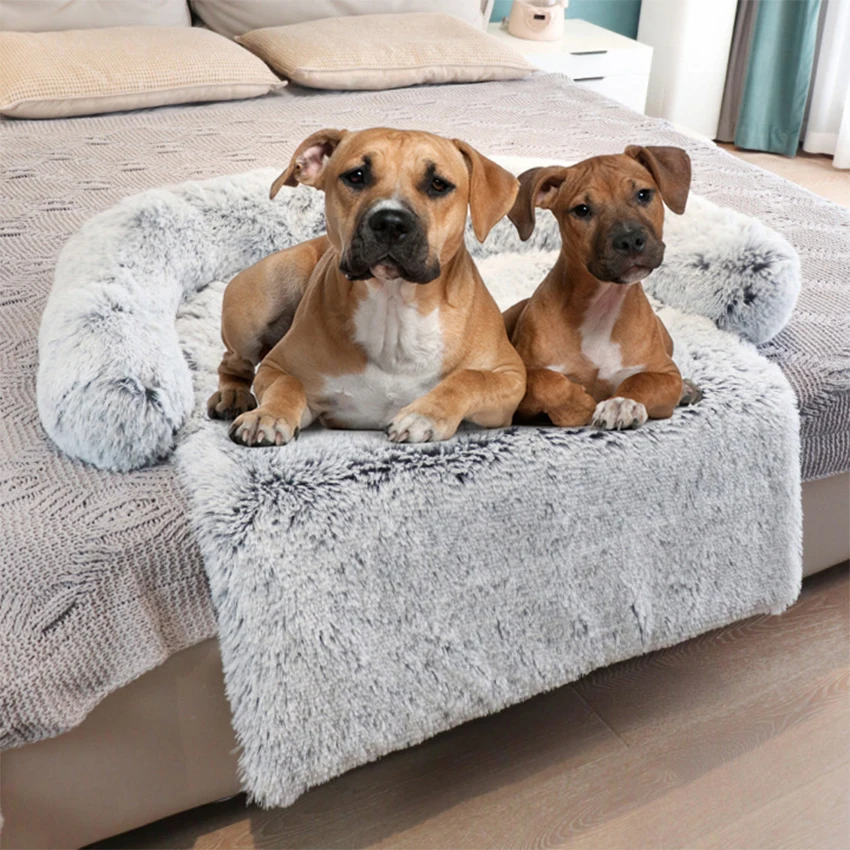 

Dog Bed Long Plush Winter Warm Cover Sofa Mat For Cat Small Large Dog Washable Thickened Pet Blanket CushionPet accessories