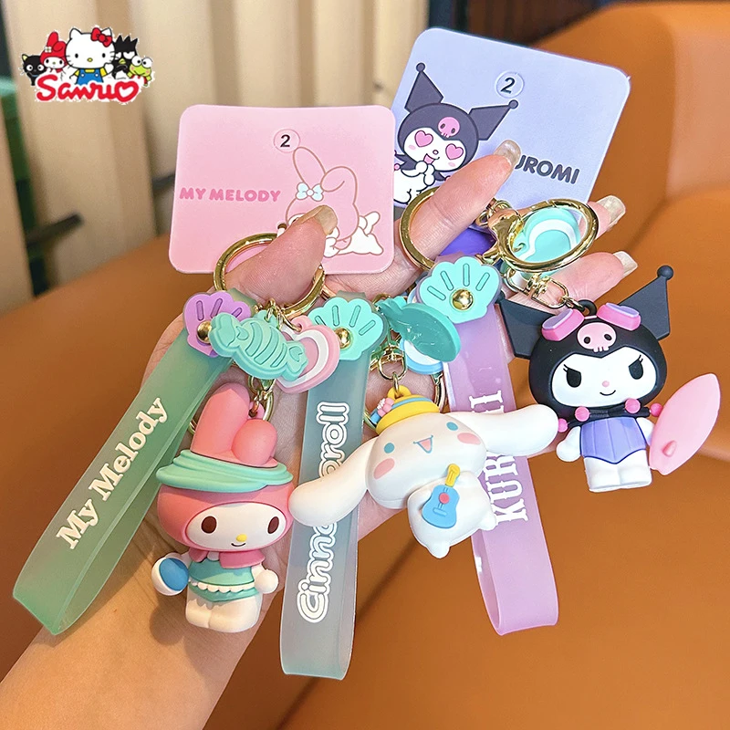 

Sanrio Genuine Kawaii Pendant Refreshing Summer Cartoon My Melody Kuromi Exquisite Bag Hanging Keychain Cinnamoroll Car Keyring