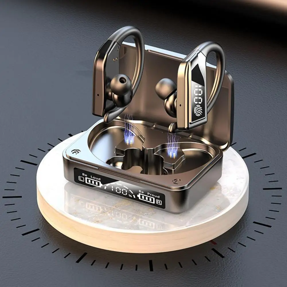 Беспроводные наушники Q8 с ушным крючком светодиодный цифровой дисплей IPX6