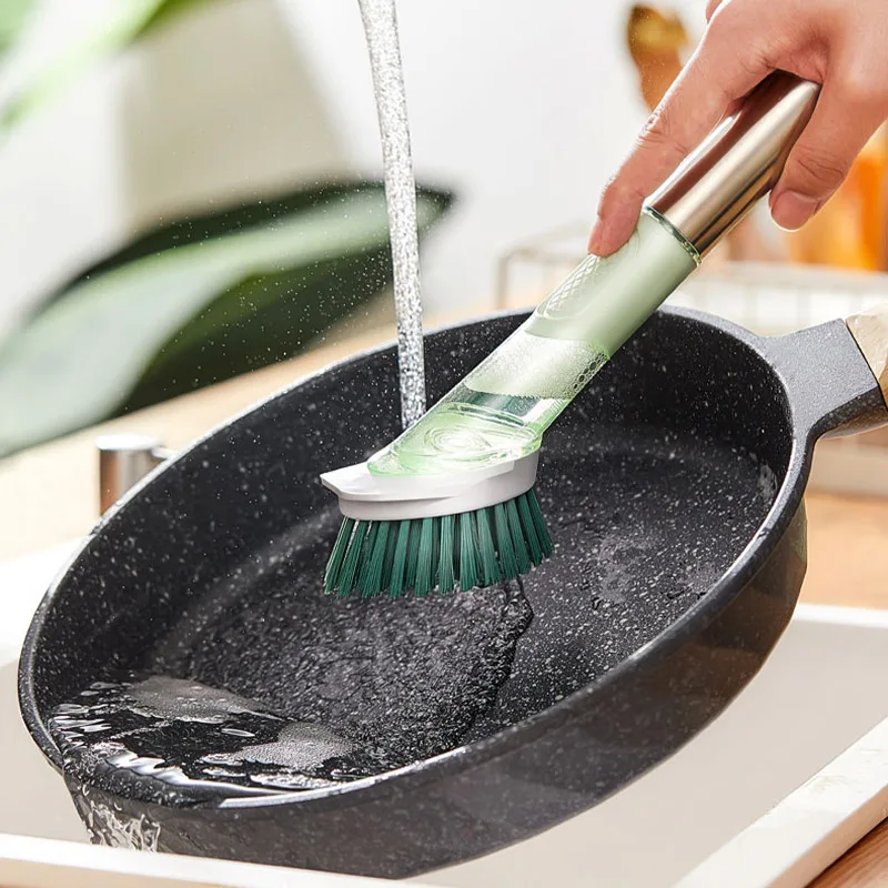

Brush Pot Artifact Kitchen Long Handle Cleaning Brush Household Remove Oil Does Not Hurt The Pot Sponge Brush Dishwashing Brush