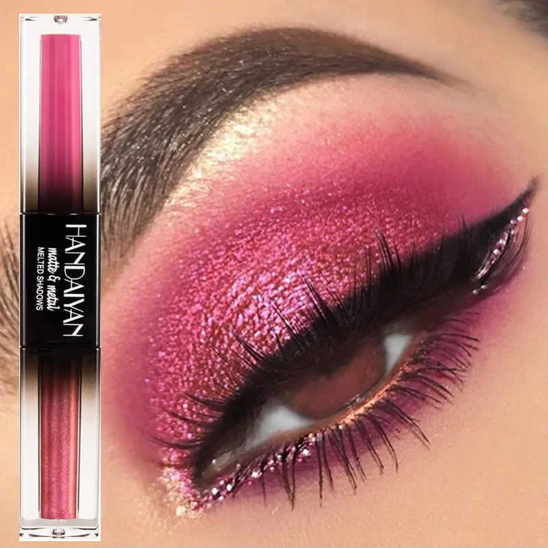 

Wholesale Red Matte Glitter Eyeshadow Eyeliner Double Ended Eyes Makeup Nude Shimmer Metalic Liquid Eye Shadow Cosmetic
