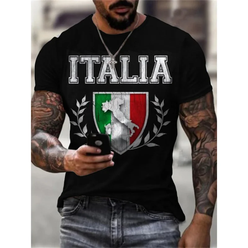 Summer Men's New T-Shirt 3D Printing Fashion Casual Sports O Neck Short Sleeve Top