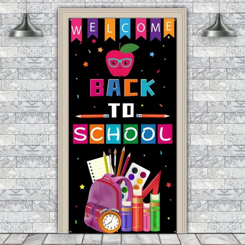 Добро пожаловать Снова в школу баннер из полиэфирной ткани предмет первого дня