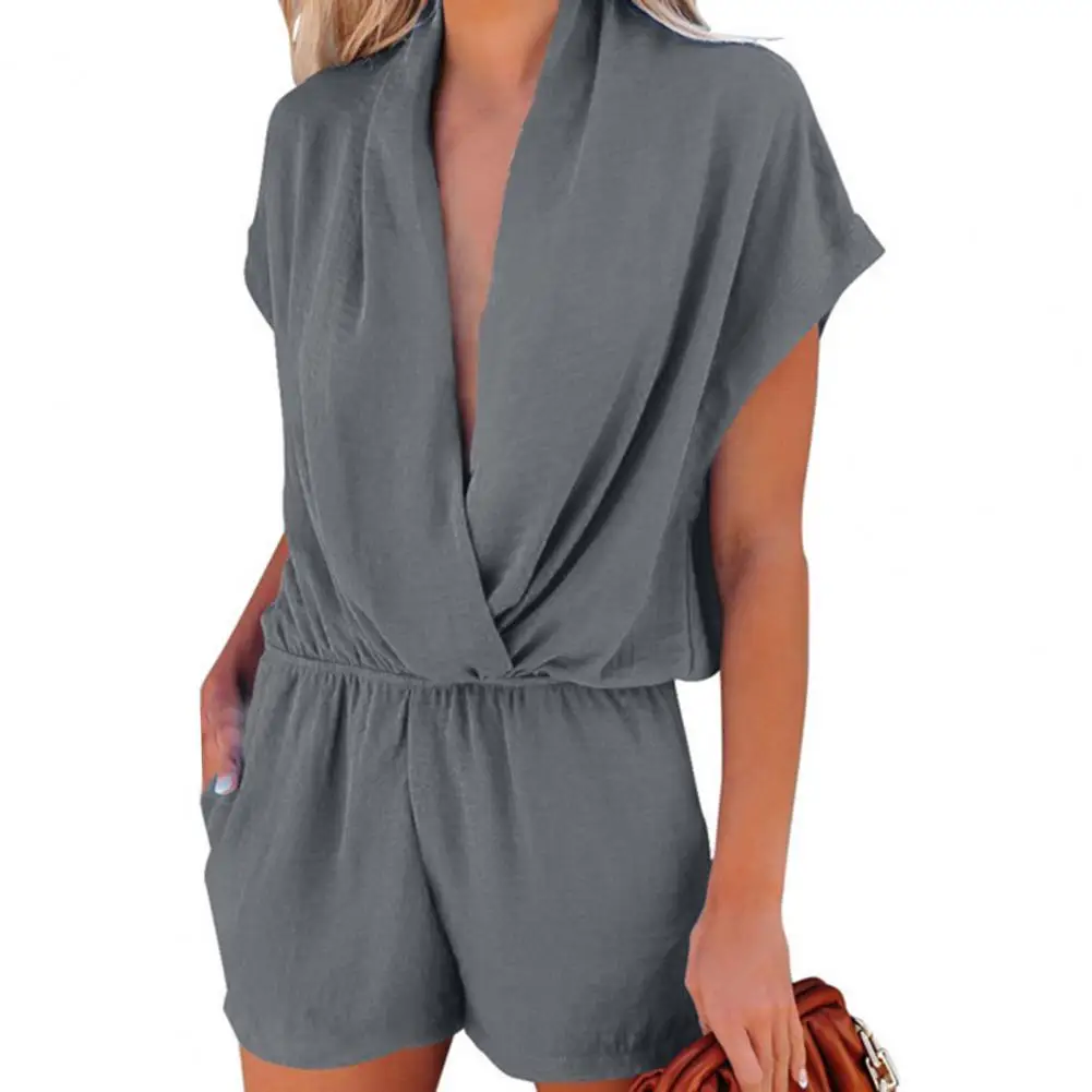 

Romper Solid Color Summer Romper Pleated Lady Romper Jumpsuit Romper Solid Color Summer Romper Pleated Lady Romper