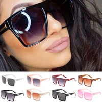 2022 new vintage square oversized sunglasses women men brand designer transparent gradient sun glasses big frame eyewear uv400