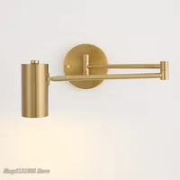 Simplicity E27 LED wall lamp Electroplating hardware Rotatable sconces light indoor home bedside bedroom living room decoration