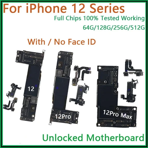 Разблокированная материнская плата для iPhone 12 mini 12 pro/12 Pro MAX с логической платой Face ID, чистая iCloud, полностью работает для платы iphone 12