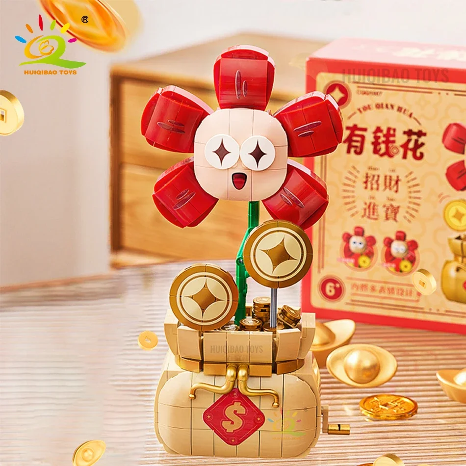 HUIQIBAO 508 шт. богатый цветок декоративная Модель Набор строительных блоков DIY