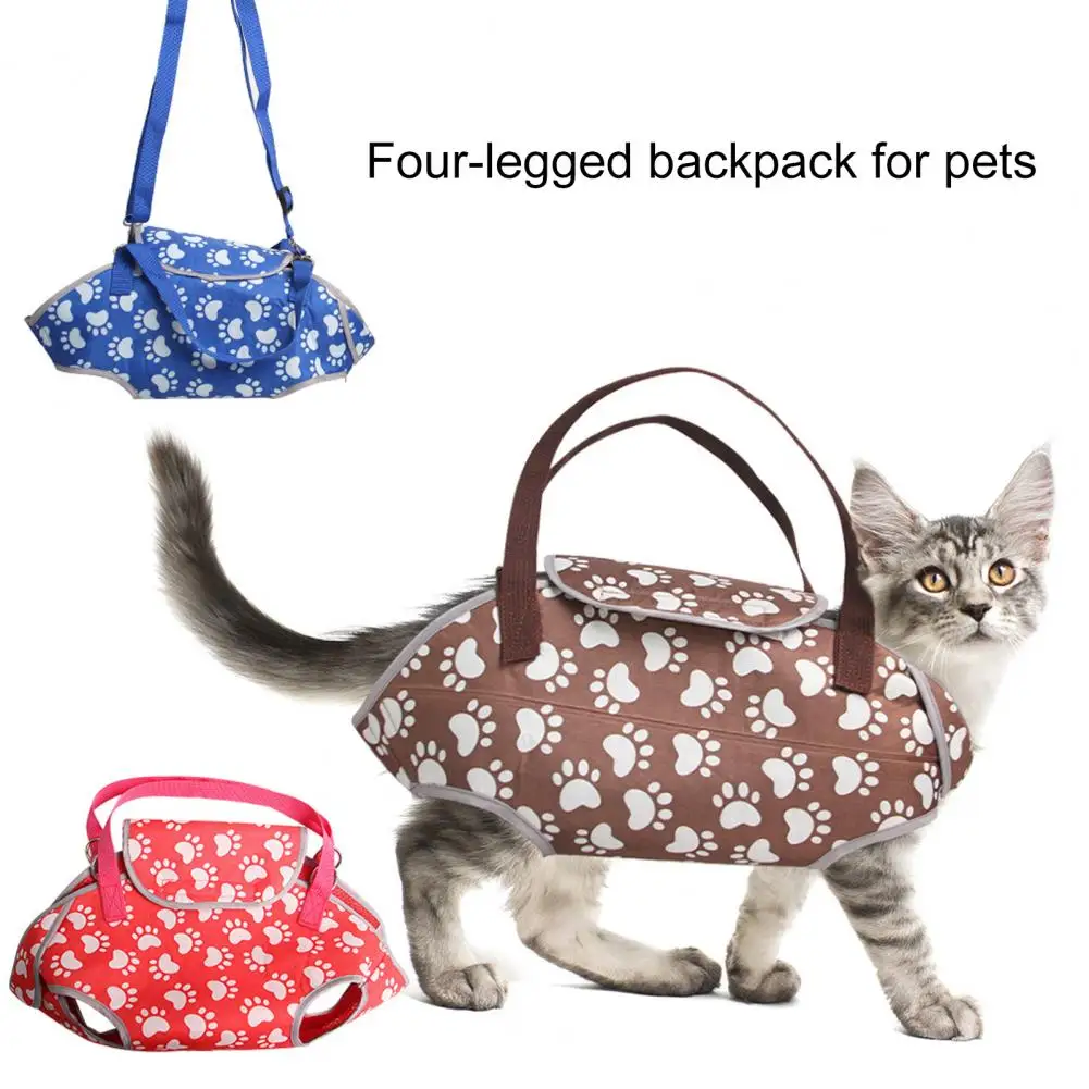 

Fastener Cute Prints Cat Carrying Travel Portable Breathable Carrier Pouch Handbag Pet Tape Strap Adjustable Pet Outdoor Bag Dog