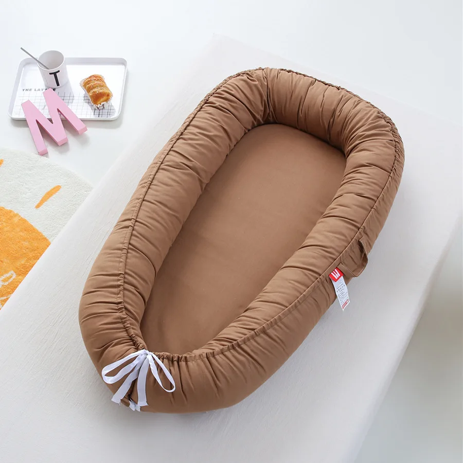 

50*85cm Baby Bed Portable Crib Cotton Fabric Baby Nest Washable Toddler Bed Movable Crib Baby Bassinet for Baby Cot Bed in Bed