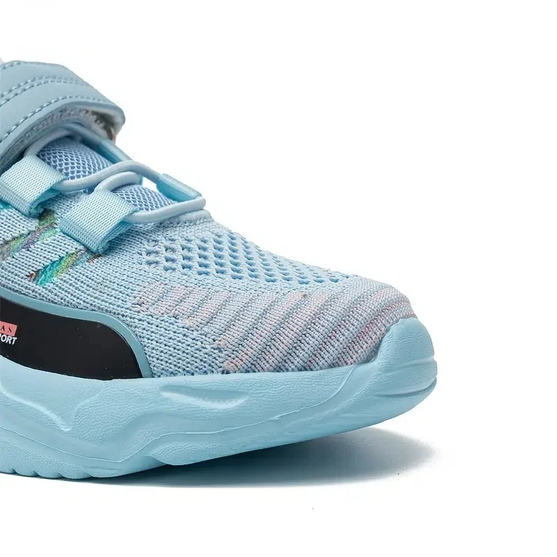 Kids LED Light Running Shoes With Hoop & Loop Casual Breathable Shock-absorption Sneaker For Children Boys Girls