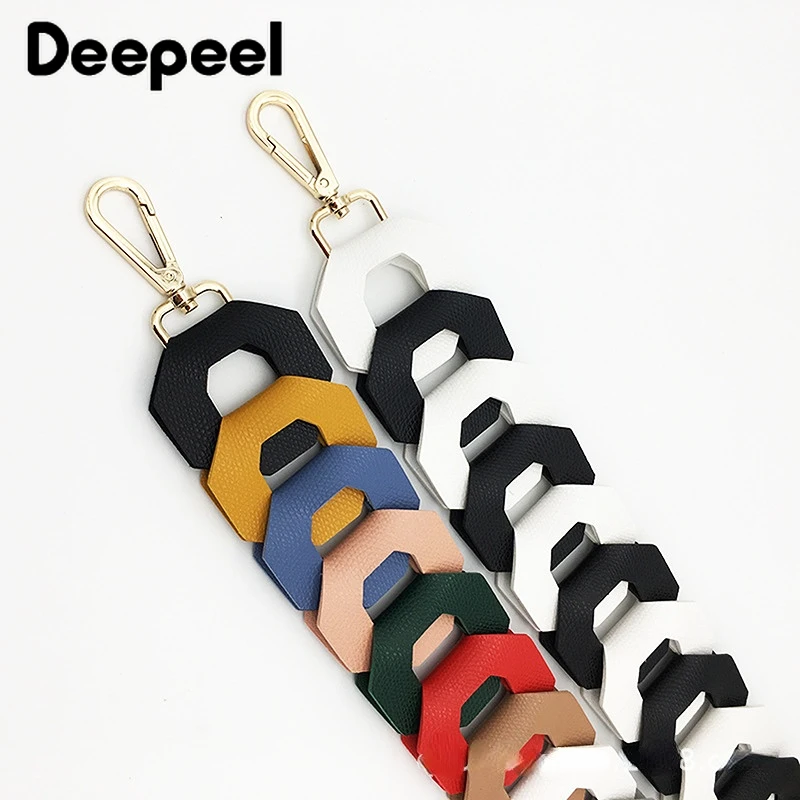 Deepeel 5.2*102cm PU Leather Wide Strap Luxury Color Openwork Adjustable Bag Straps for  HandBag Crossbody Bags Accessories