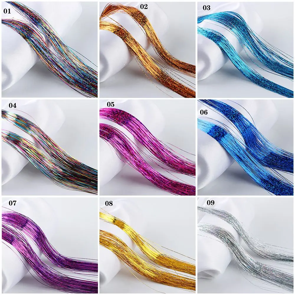 100 нитей блестящие синтетические волосы шиньон блестящий шелк Радужный цвет