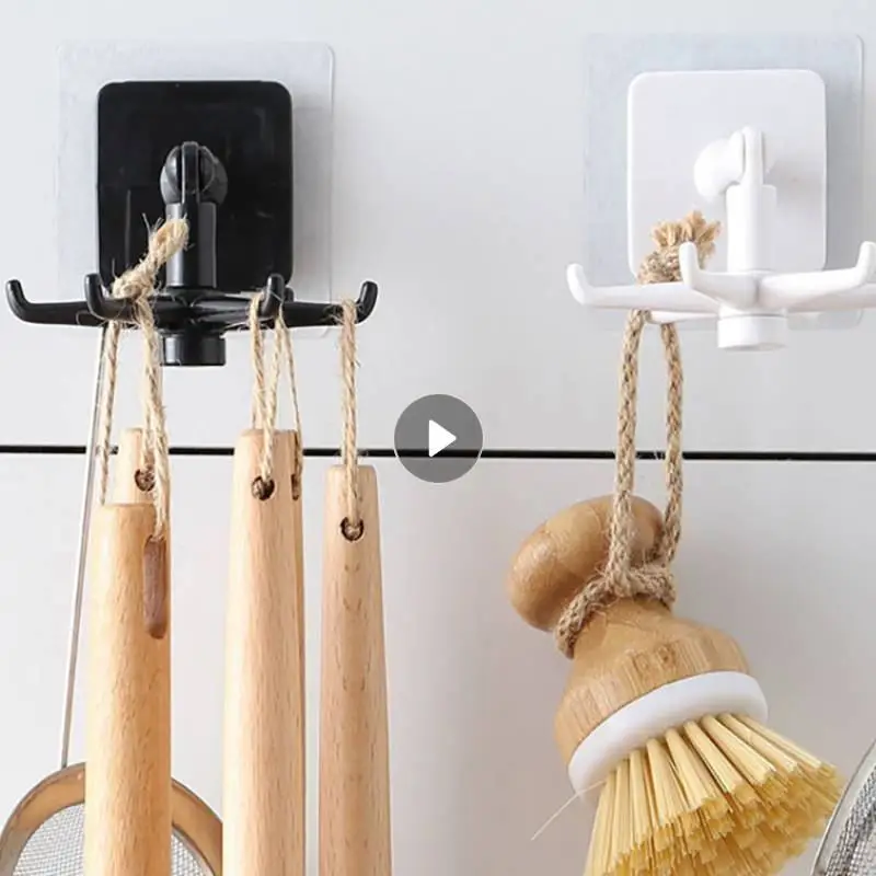 

Kitchen Hook Multi-Purpose Hooks 360 Degrees Rotated Rotatable Rack For Organizer And Storage Spoon Hanger Storage Accessories