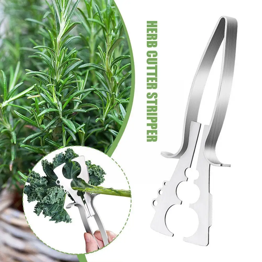 

1pc Stainless Steel Kitchen Herb Leaf Stripping Tool Metal Herb Pealer For Kale Collard Greens Thyme Basil Rosemary Strippe W6A8