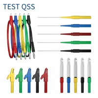 qss multimeter test lead kit alligator clips to 4mm banana plug with alligator clips test probe accessories q t8007