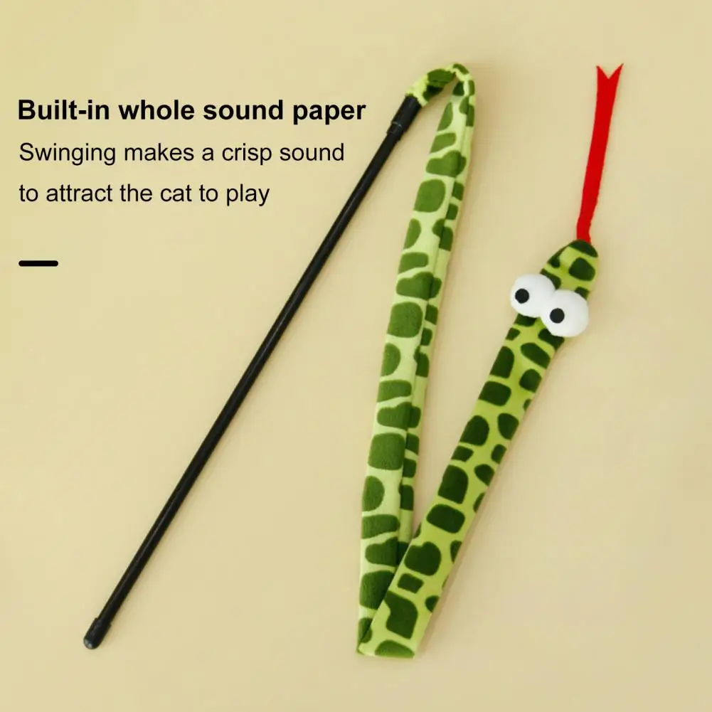 

Cat Stick Toy Soft Scratch-Resistant Interactive Cat Teaser Toy Cartoon Snake Shape Cat Wand Toy Pet Supplies