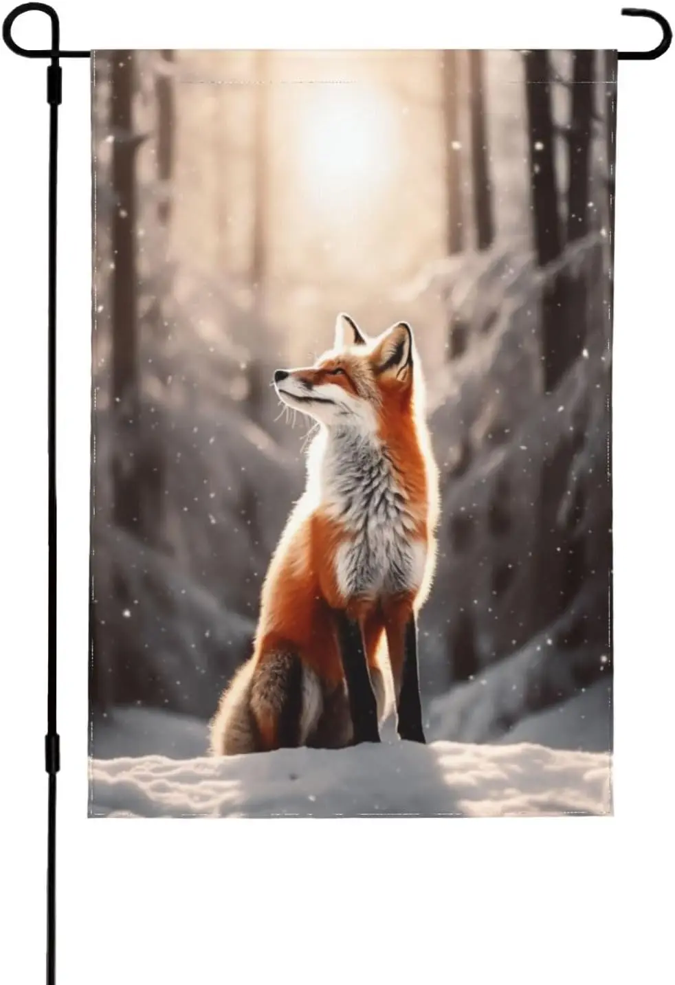 Зимний садовый флаг Delerain Red Fox 12 5 x 18 дюймов двухсторонний дизайн устойчивое к