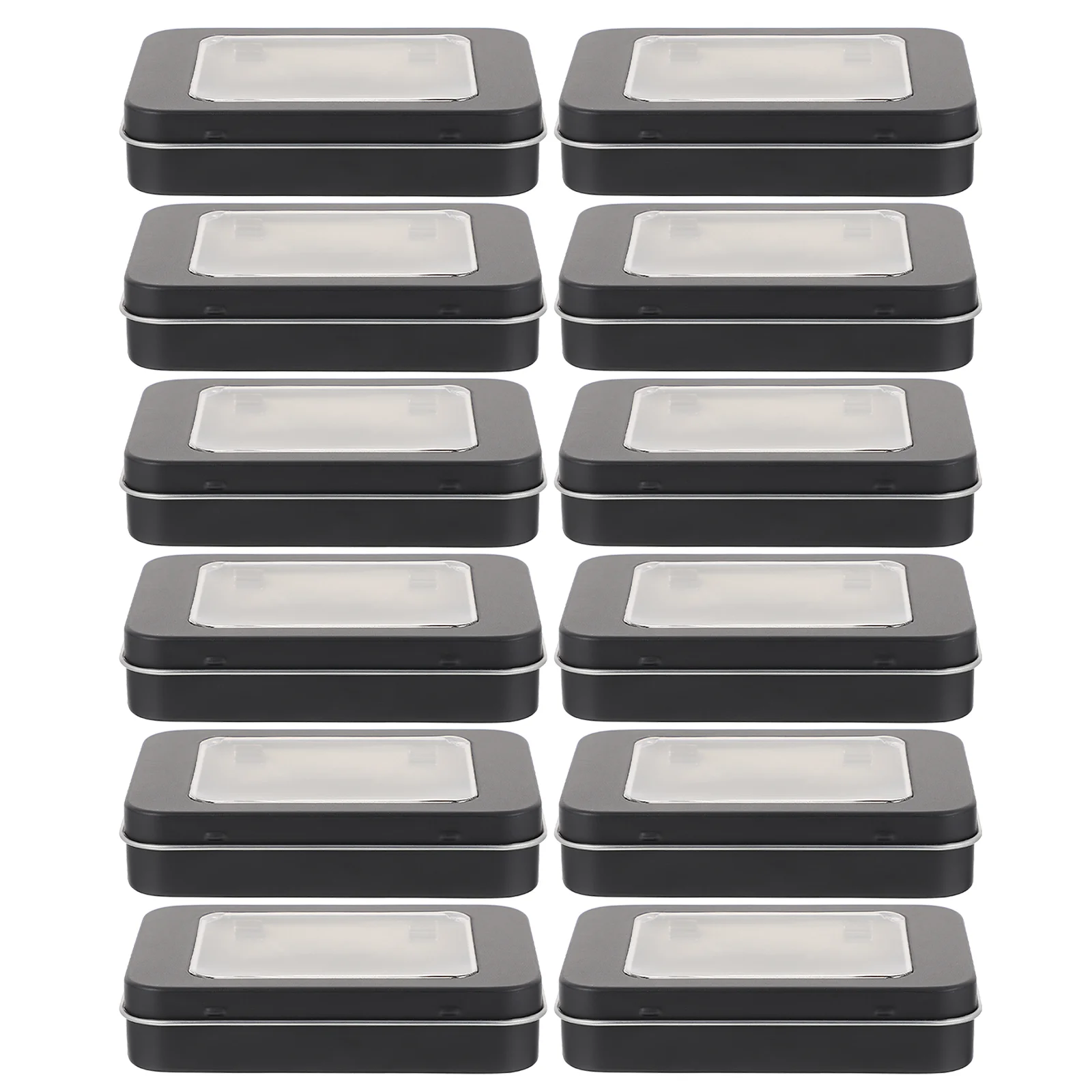

Tins Box Storage Case Metal Containers Clear Rectangular Empty Jewelry Tin Tinplate Gift Treasurescontainer Usb Drive Window